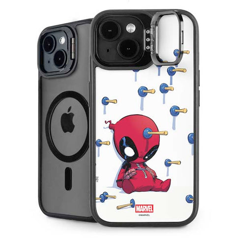 Marvel Deadpool Babypool Playing iPhone 14 Plus Kickstand Case