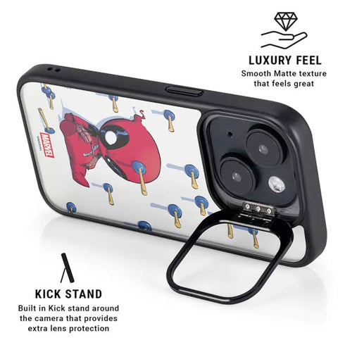 Marvel Deadpool Babypool Playing iPhone 14 Plus Kickstand Case