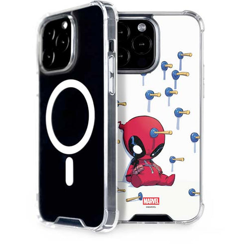 Marvel Deadpool Babypool Playing iPhone 14 Pro Max MagSafe Case