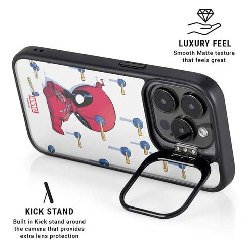 Marvel Deadpool Babypool Playing iPhone 15 Pro Kickstand Case