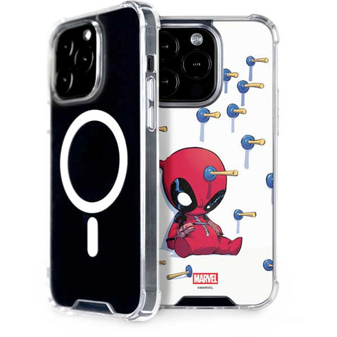 Marvel Deadpool Babypool Playing iPhone 15 Pro MagSafe Case