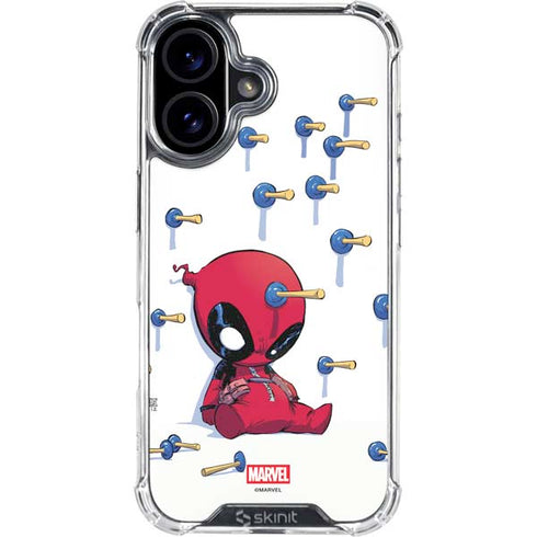 Marvel Deadpool Babypool Playing iPhone 16 Clear Case