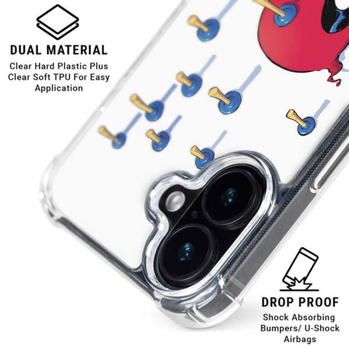 Marvel Deadpool Babypool Playing iPhone 16 Clear Case