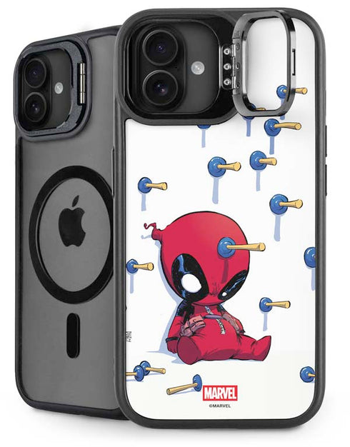 Marvel Deadpool Babypool Playing iPhone 16 Kickstand Case