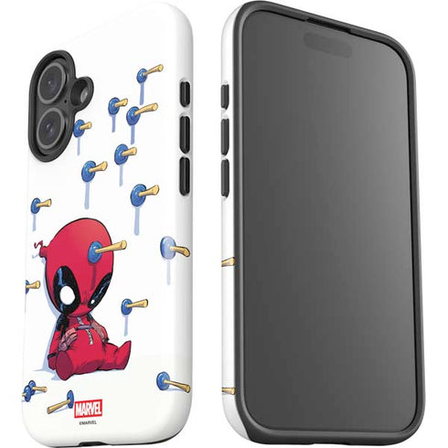 Marvel Deadpool Babypool Playing iPhone 16 Plus Impact Case