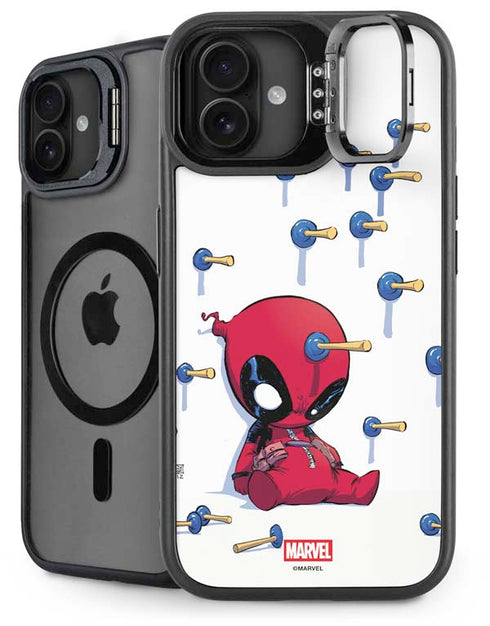 Marvel Deadpool Babypool Playing iPhone 16 Plus Kickstand Case