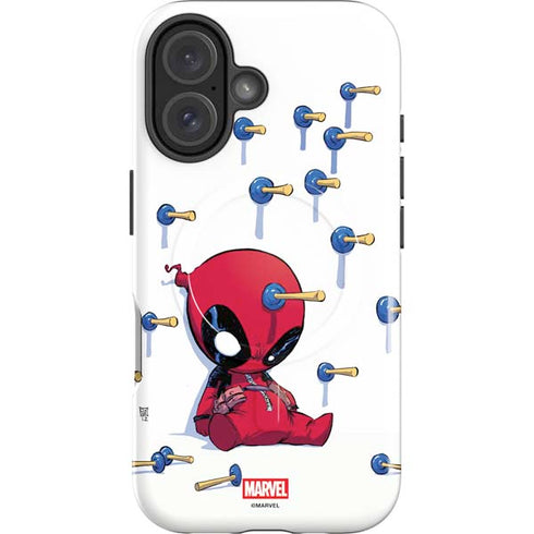 Marvel Deadpool Babypool Playing iPhone 16 Plus Magsafe Impact Case