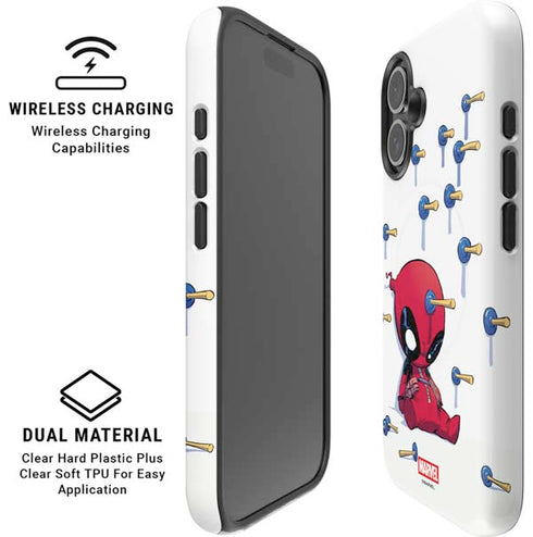 Marvel Deadpool Babypool Playing iPhone 16 Plus Magsafe Impact Case