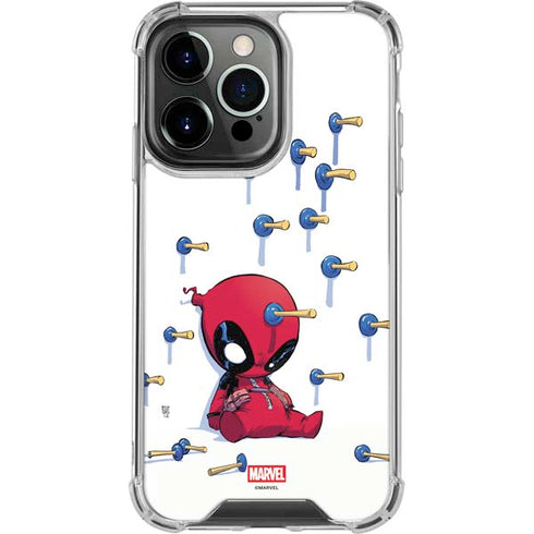 Marvel Deadpool Babypool Playing iPhone 16 Pro Clear Case