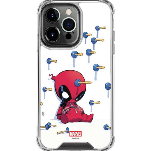 Marvel Deadpool Babypool Playing iPhone 16 Pro Max Clear Case