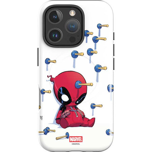 Marvel Deadpool Babypool Playing iPhone 16 Pro Max Magsafe Impact Case