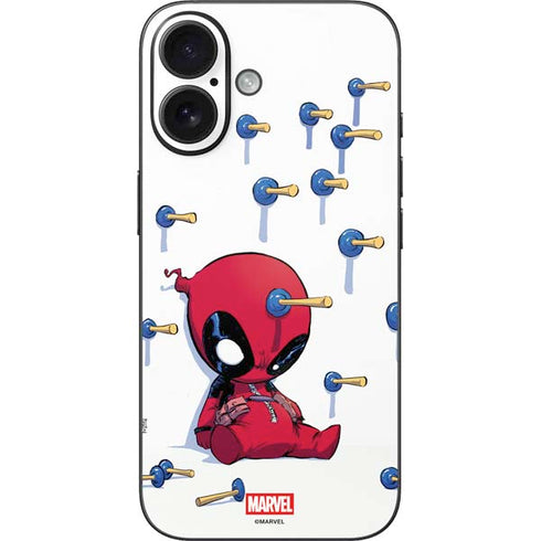 Marvel Deadpool Babypool Playing iPhone 16 Skin