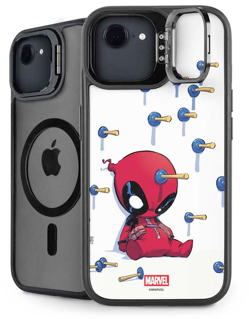 Marvel Deadpool Babypool Playing iPhone 16e Kickstand Case