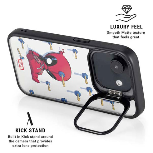 Marvel Deadpool Babypool Playing iPhone 16e Kickstand Case