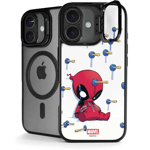 Marvel Deadpool Babypool Playing iPhone 17 Kickstand Case