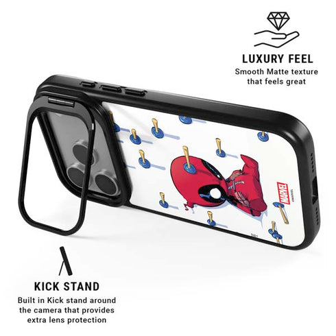 Marvel Deadpool Babypool Playing iPhone 17 Pro Kickstand Case