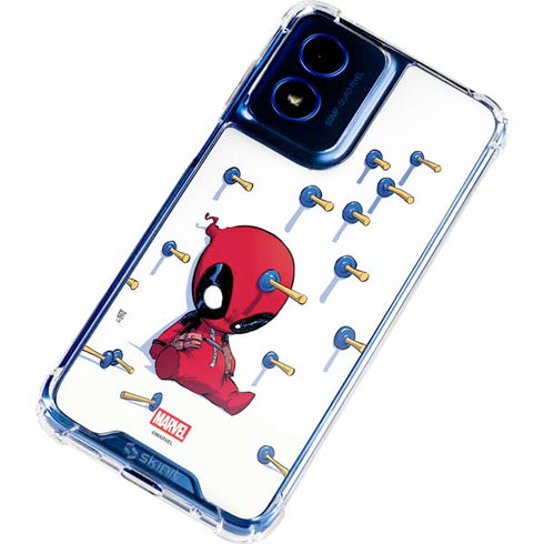 Marvel Deadpool Babypool Playing Moto G 5G (2024) Clear Case