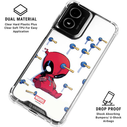 Marvel Deadpool Babypool Playing Moto G Power 5G (2024) Clear Case