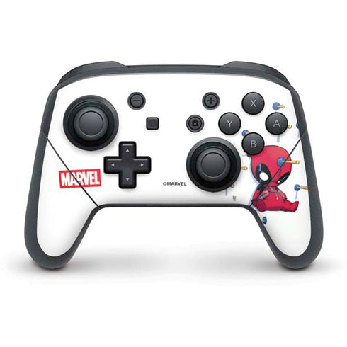 Marvel Deadpool Babypool Playing Nintendo Switch Pro Controller Skin