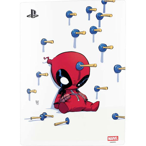 Marvel Deadpool Babypool Playing PS5 Console Skin