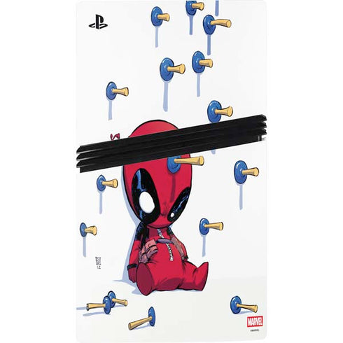 Marvel Deadpool Babypool Playing PS5 Pro Console Skin