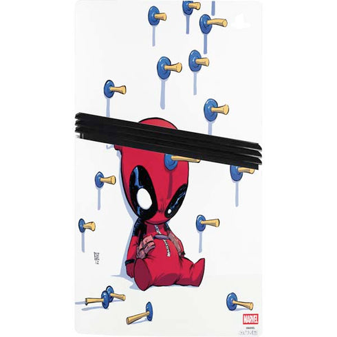 Marvel Deadpool Babypool Playing PS5 Pro Console Skin