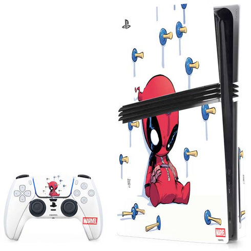 Marvel Deadpool Babypool Playing PlayStation PS5 Skins
