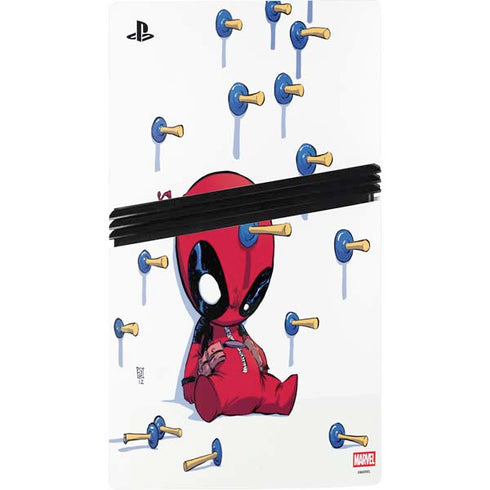 Marvel Deadpool Babypool Playing PS5 Pro Disk Console Skin