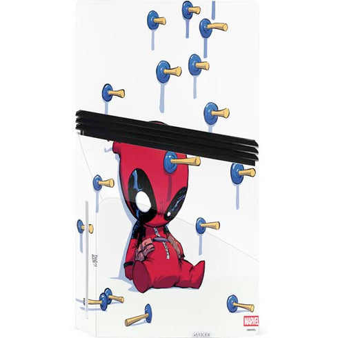 Marvel Deadpool Babypool Playing PS5 Pro Disk Console Skin