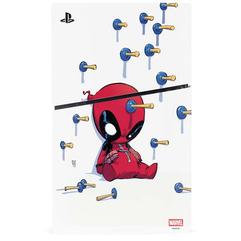 Marvel Deadpool Babypool Playing PS5 Slim Digital Edition Console Skin