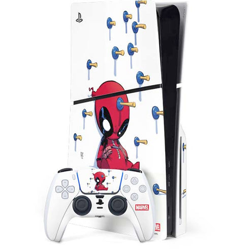 Marvel Deadpool Babypool Playing PS5 Slim Disk Bundle Skin