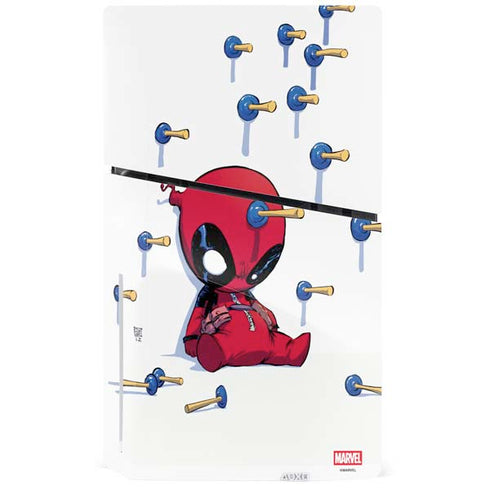 Marvel Deadpool Babypool Playing PS5 Slim Disk Console Skin