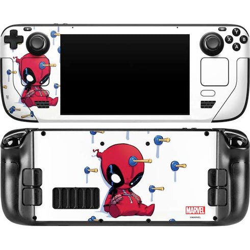 Marvel Deadpool Babypool Playing Steam Deck Handheld Gaming Computer Skin