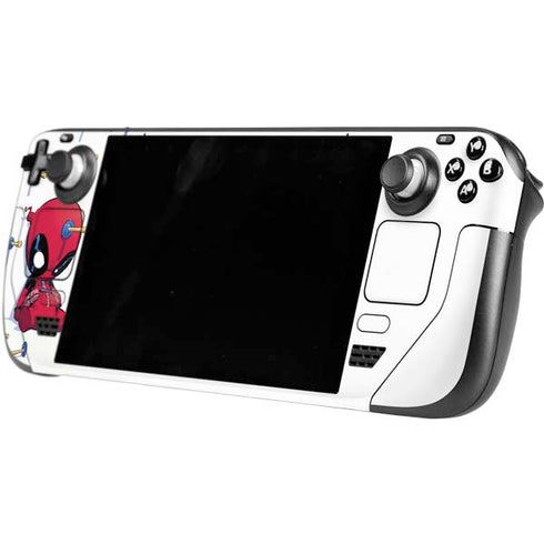 Marvel Deadpool Babypool Playing Steam Deck Handheld Gaming Computer Skin