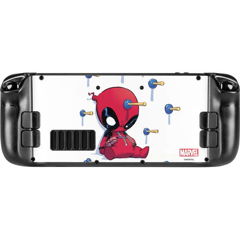 Marvel Deadpool Babypool Playing Steam Deck Handheld Gaming Computer Skin