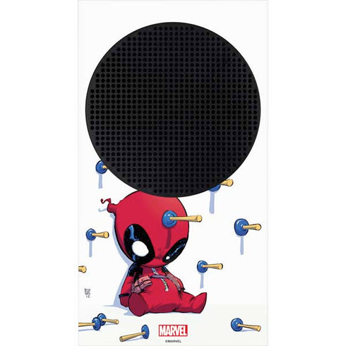 Marvel Deadpool Babypool Playing Xbox Series S Console Skin