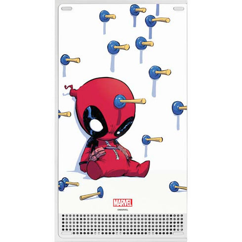 Marvel Deadpool Babypool Playing Xbox Series S Console Skin
