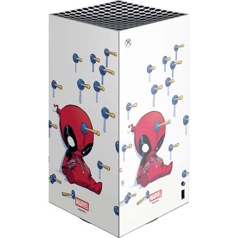 Marvel Deadpool Babypool Playing XBox Series X Digital Edition Console Skin