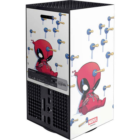 Marvel Deadpool Babypool Playing XBox Series X Digital Edition Console Skin