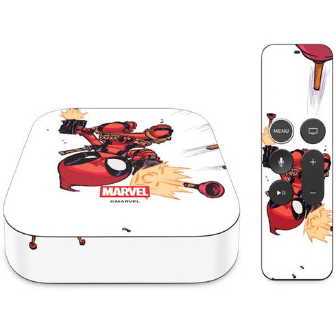 Marvel Deadpool Babypool Shooting Apple TV Skin