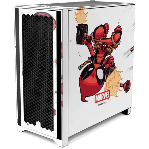 Marvel Deadpool Babypool Shooting Corsair 4000D Tempered Glass Mid-Tower ATX Case Skin