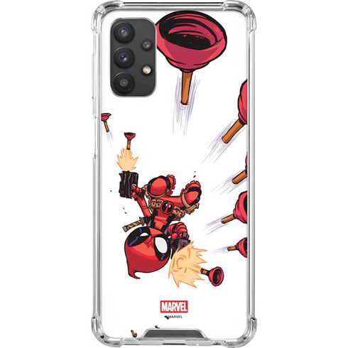 Marvel Deadpool Babypool Shooting Galaxy A32 5G Clear Case