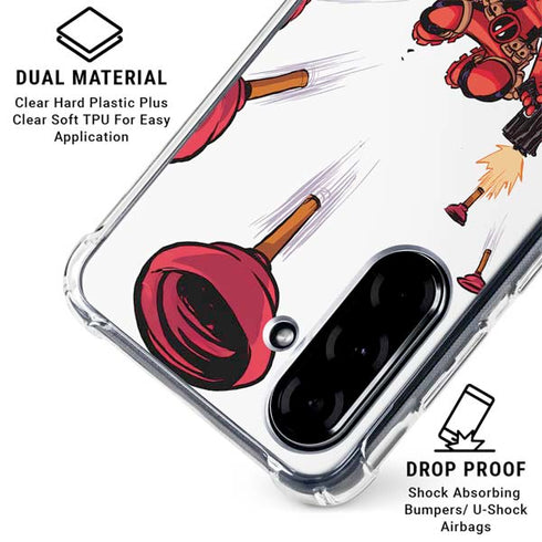 Marvel Deadpool Babypool Shooting Galaxy A36 5G Clear Case