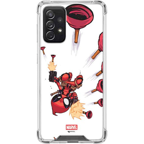 Marvel Deadpool Babypool Shooting Galaxy A72 5G Clear Case