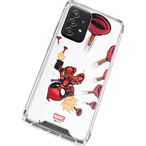 Marvel Deadpool Babypool Shooting Galaxy A72 5G Clear Case