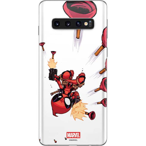 Marvel Deadpool Babypool Shooting Galaxy S10 Skin