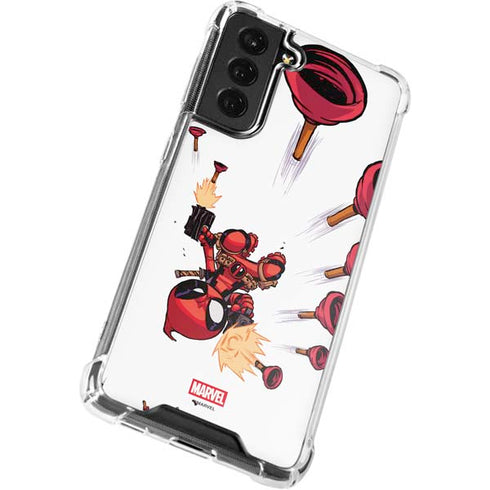 Marvel Deadpool Babypool Shooting Galaxy S21 FE Clear Case