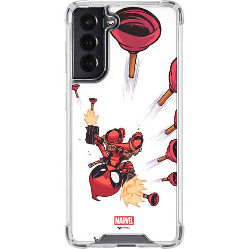 Marvel Deadpool Babypool Shooting Galaxy S22 Clear Case