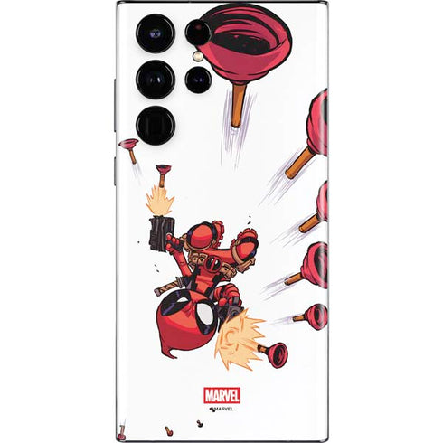 Marvel Deadpool Babypool Shooting Galaxy S22 Ultra Skin