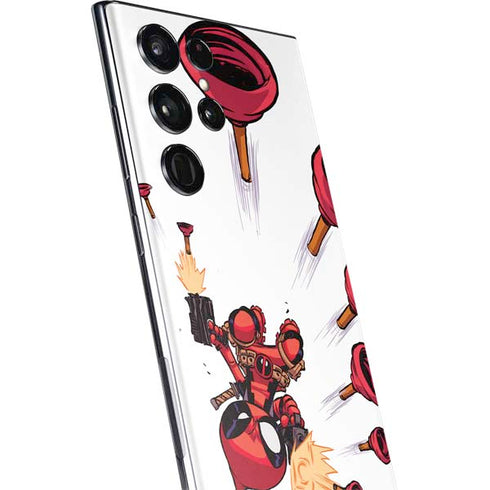 Marvel Deadpool Babypool Shooting Galaxy S22 Ultra Skin